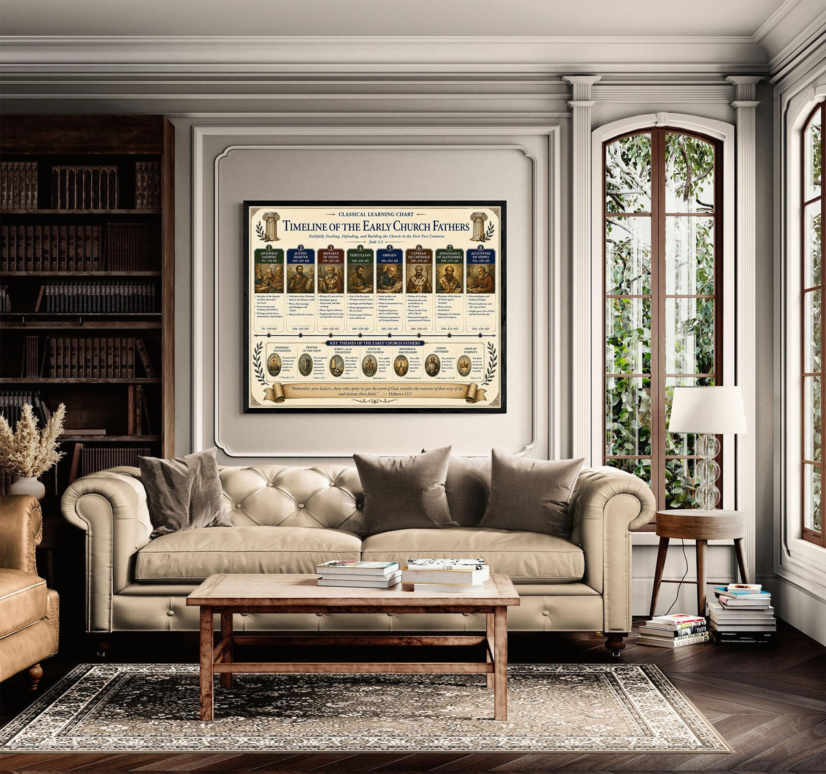 Timeline of the Early Church Fathers Chart Wall Art Print, Classical Learning Poster, History Teacher Classroom Reference, Homeschool, Decor