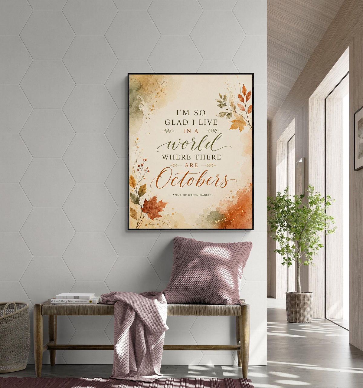 Anne of Green Gables Art Print | Autumn Octobers | Literature Quote | Thanksgiving Home Decor