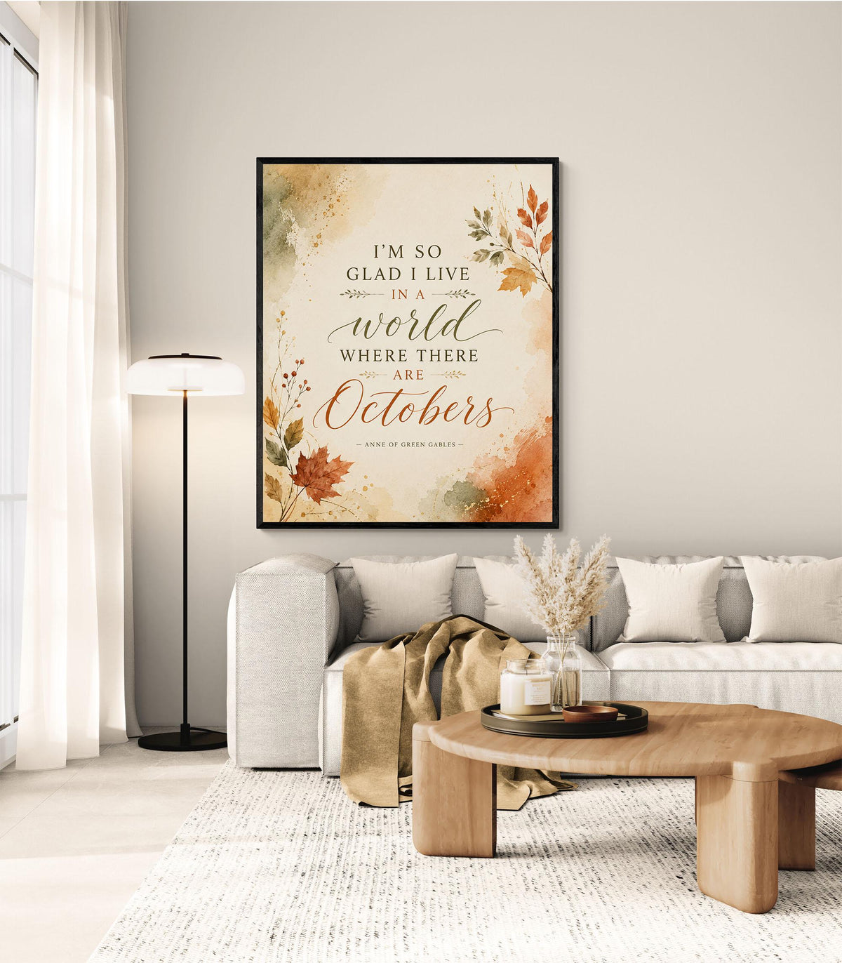 Anne of Green Gables Art Print | Autumn Octobers | Literature Quote | Thanksgiving Home Decor