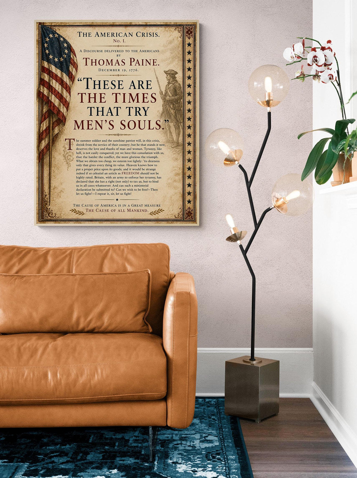 Thomas Paine American Crisis Wall Art Print | Historical Americana | Civics Classroom | Patriotic Home Decor