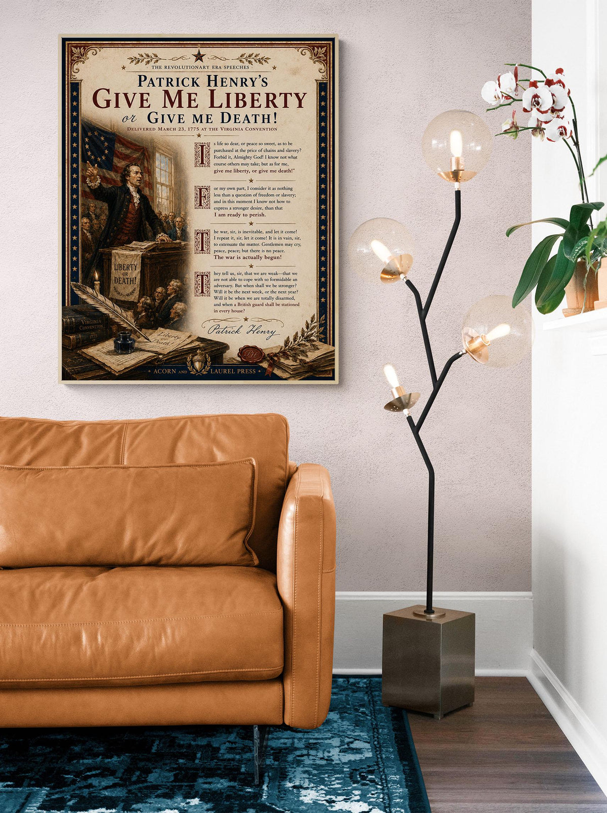 Give Me Liberty Wall Art Print | Patrick Henry Speech | American Revolution | History | Vintage Patriotic Home Decor