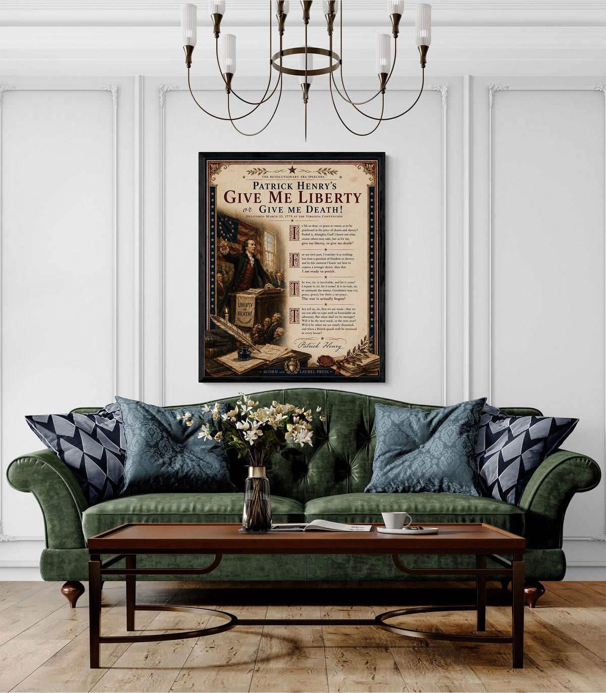 Give Me Liberty Wall Art Print | Patrick Henry Speech | American Revolution | History | Vintage Patriotic Home Decor