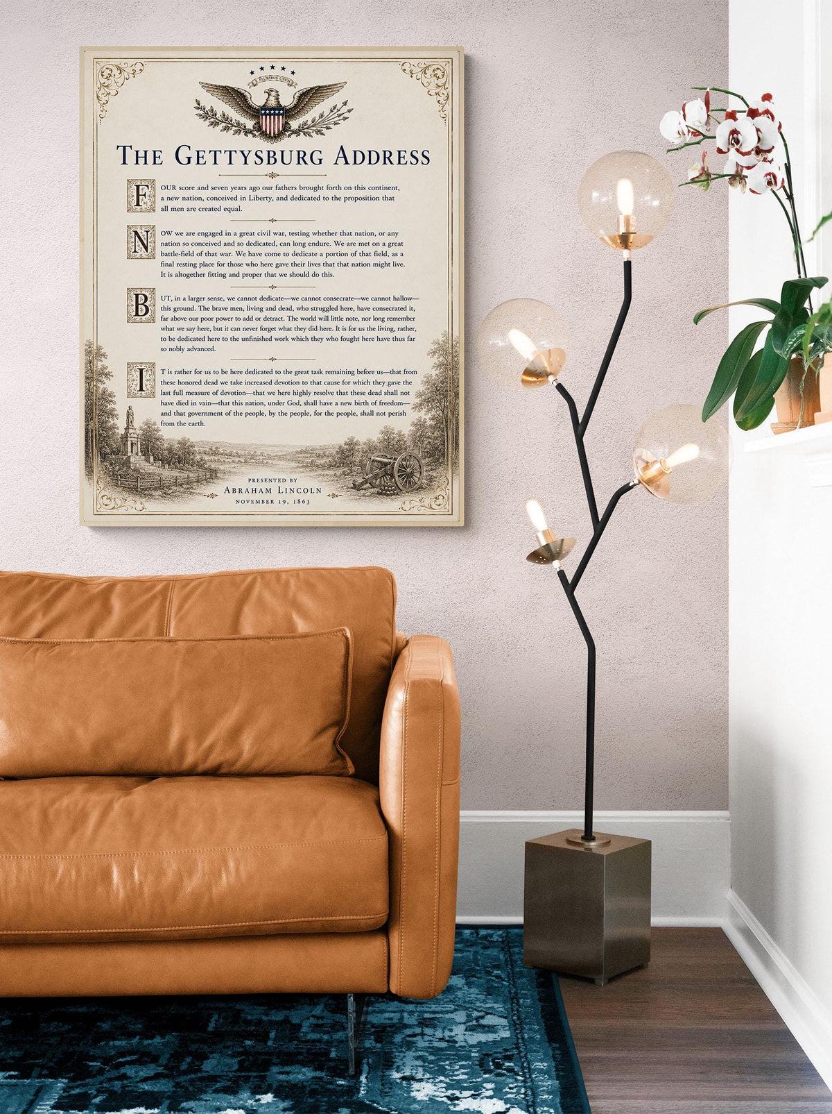 Gettysburg Address Wall Art Print | Abraham Lincoln | American Civil War | History Patriotic Home Decor
