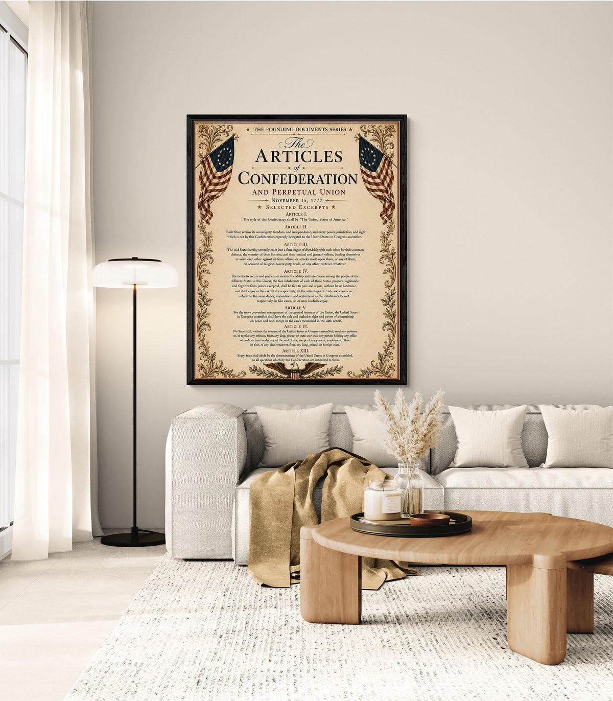 Articles of Confederation Wall Art Print | Historical Americana | Vintage History Home Decor