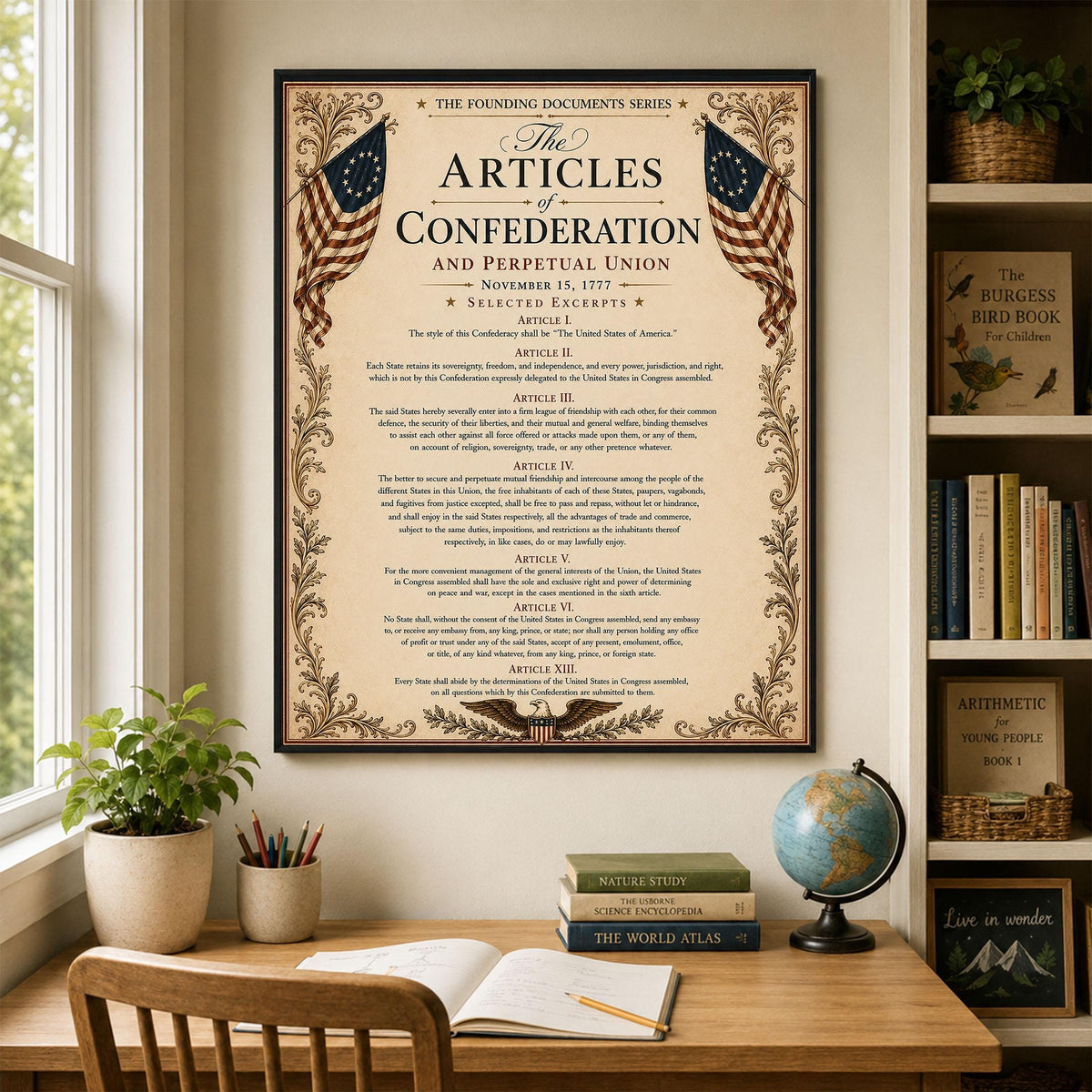 Articles of Confederation Wall Art Print | Historical Americana | Vintage History Home Decor