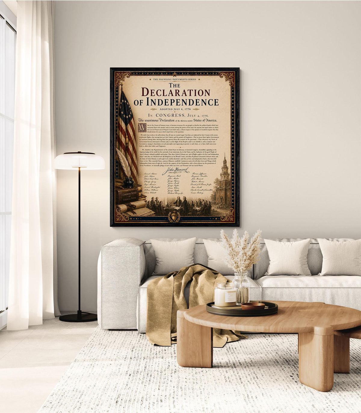 Declaration of Independence Wall Art Print | American Revolution | Founding Documents Home Decor