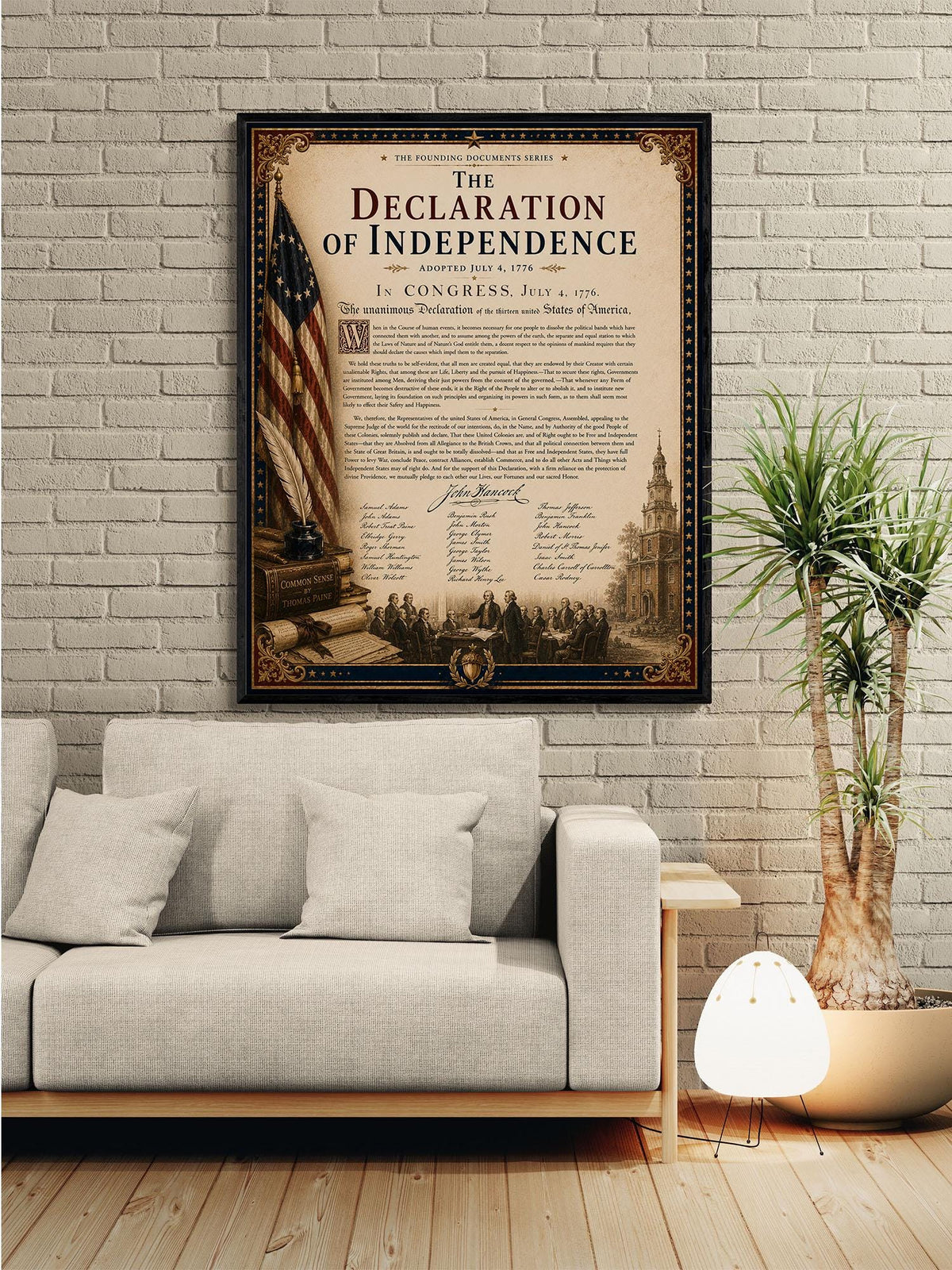 Declaration of Independence Wall Art Print | American Revolution | Founding Documents Home Decor