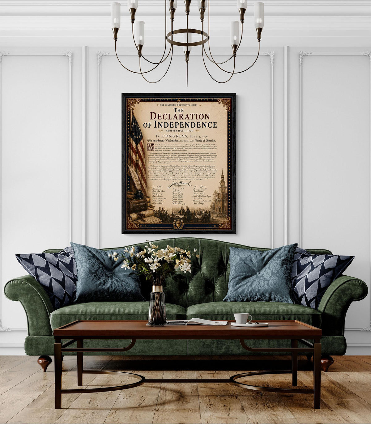 Declaration of Independence Wall Art Print | American Revolution | Founding Documents Home Decor