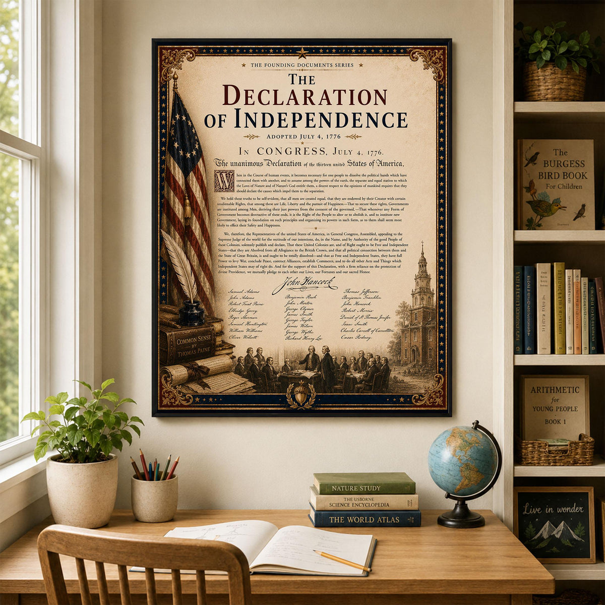 Declaration of Independence Wall Art Print | American Revolution | Founding Documents Home Decor