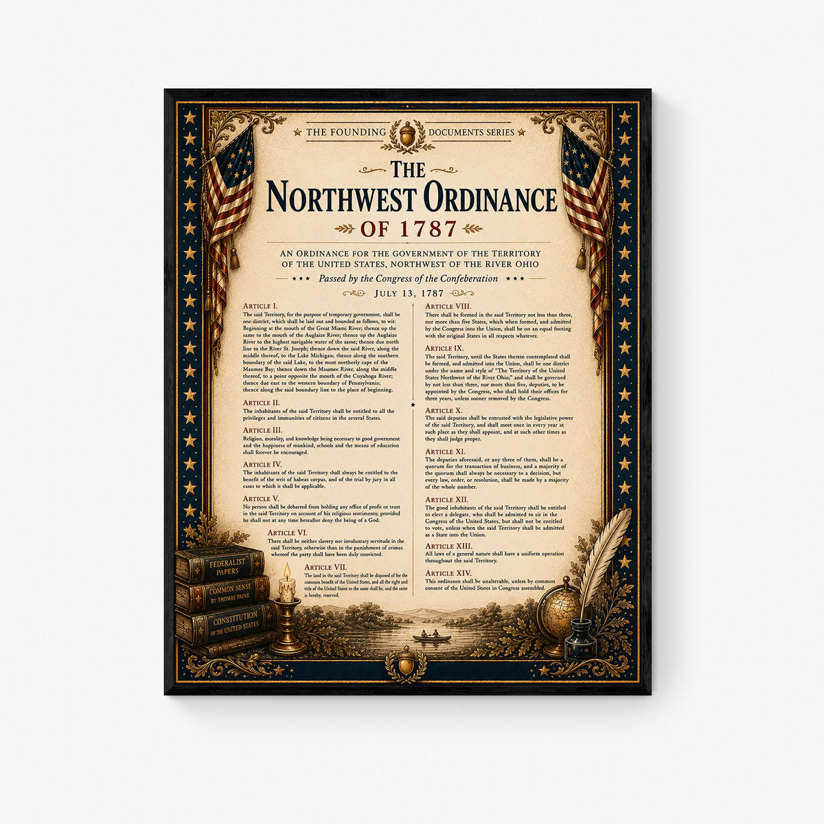 Articles of Confederation Wall Art Print | Historical Americana | Vintage History Home Decor