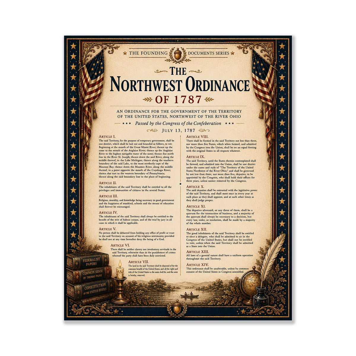 Articles of Confederation Wall Art Print | Historical Americana | Vintage History Home Decor