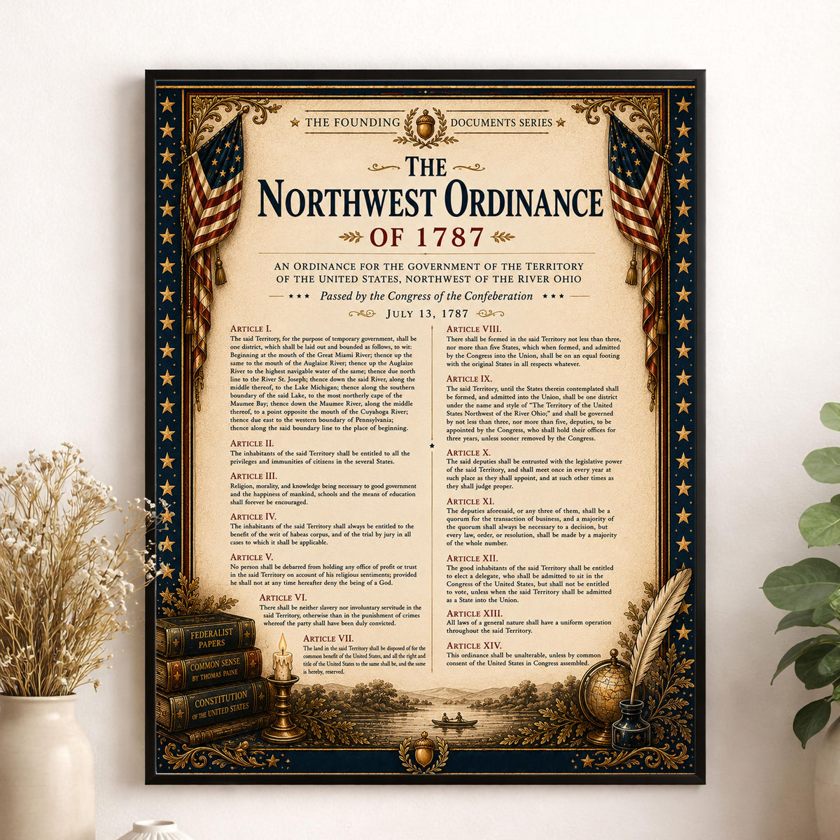 Articles of Confederation Wall Art Print | Historical Americana | Vintage History Home Decor