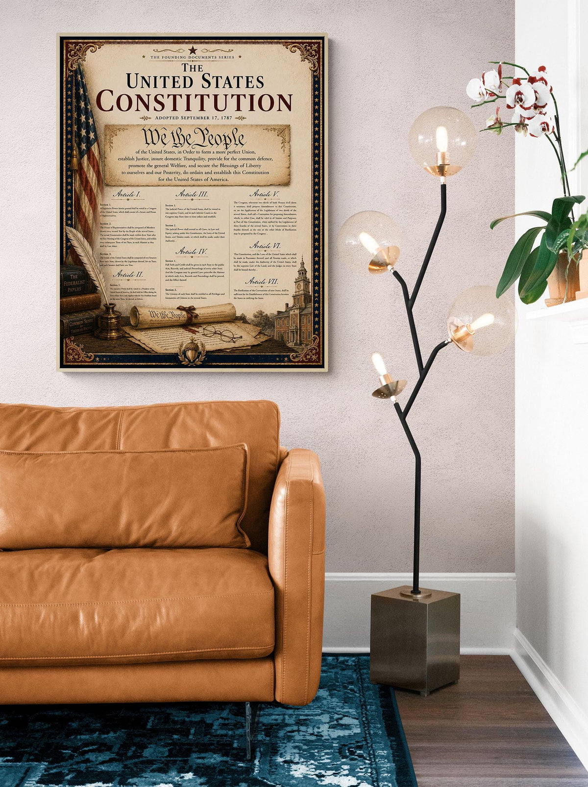 US Constitution Wall Art Print | American Civics Classroom | Freedom Patriotic Home Decor