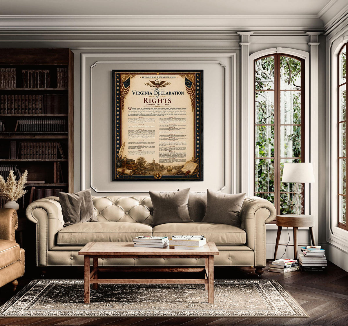 Virginia Declaration of Rights Wall Art Print | Historical Americana | Vintage History Home Decor