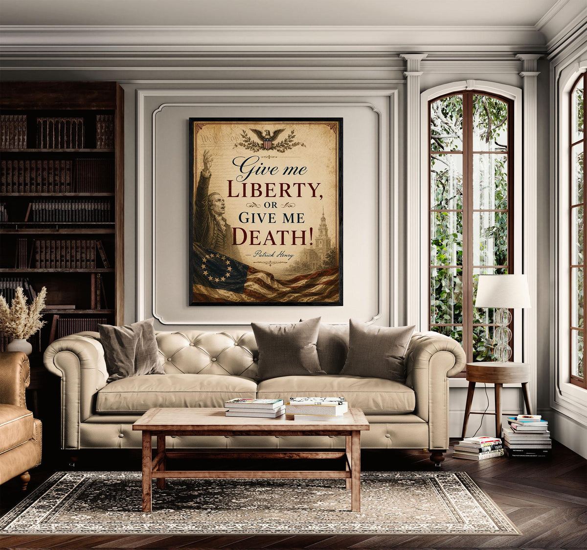 Give Me Liberty Wall Art Print | Patrick Henry | American Revolution | History | Vintage Patriotic Home Decor