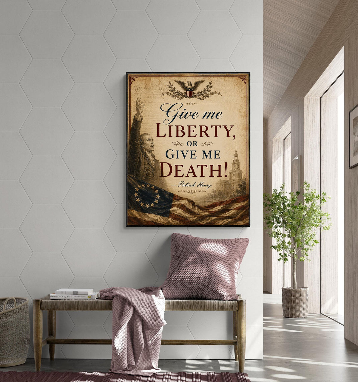 Give Me Liberty Wall Art Print | Patrick Henry | American Revolution | History | Vintage Patriotic Home Decor