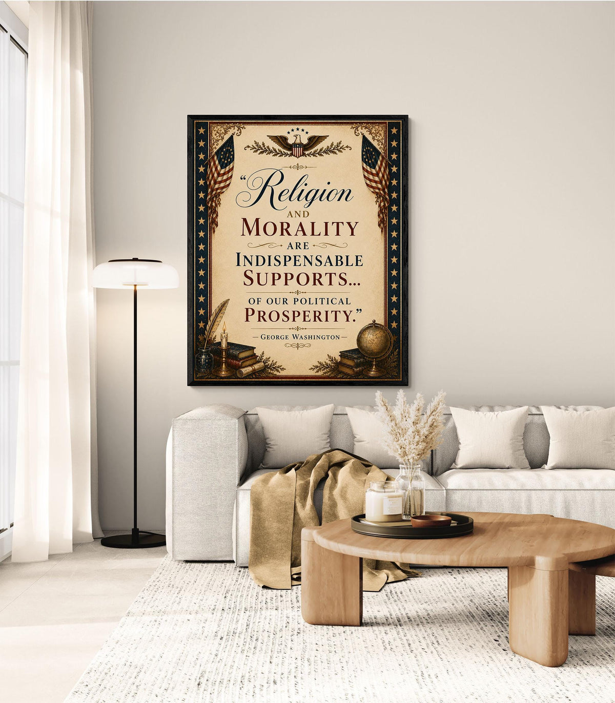 Religion And Morality Art Print | George Washington Quote | American History | USA Home Decor