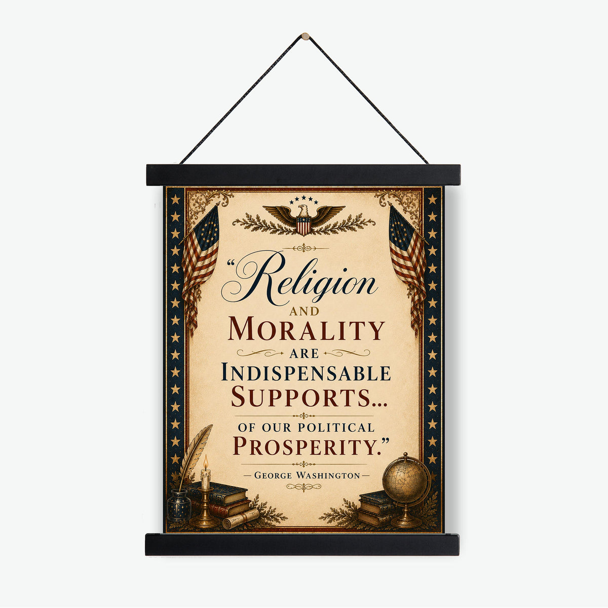 Religion And Morality Art Print | George Washington Quote | American History | USA Home Decor