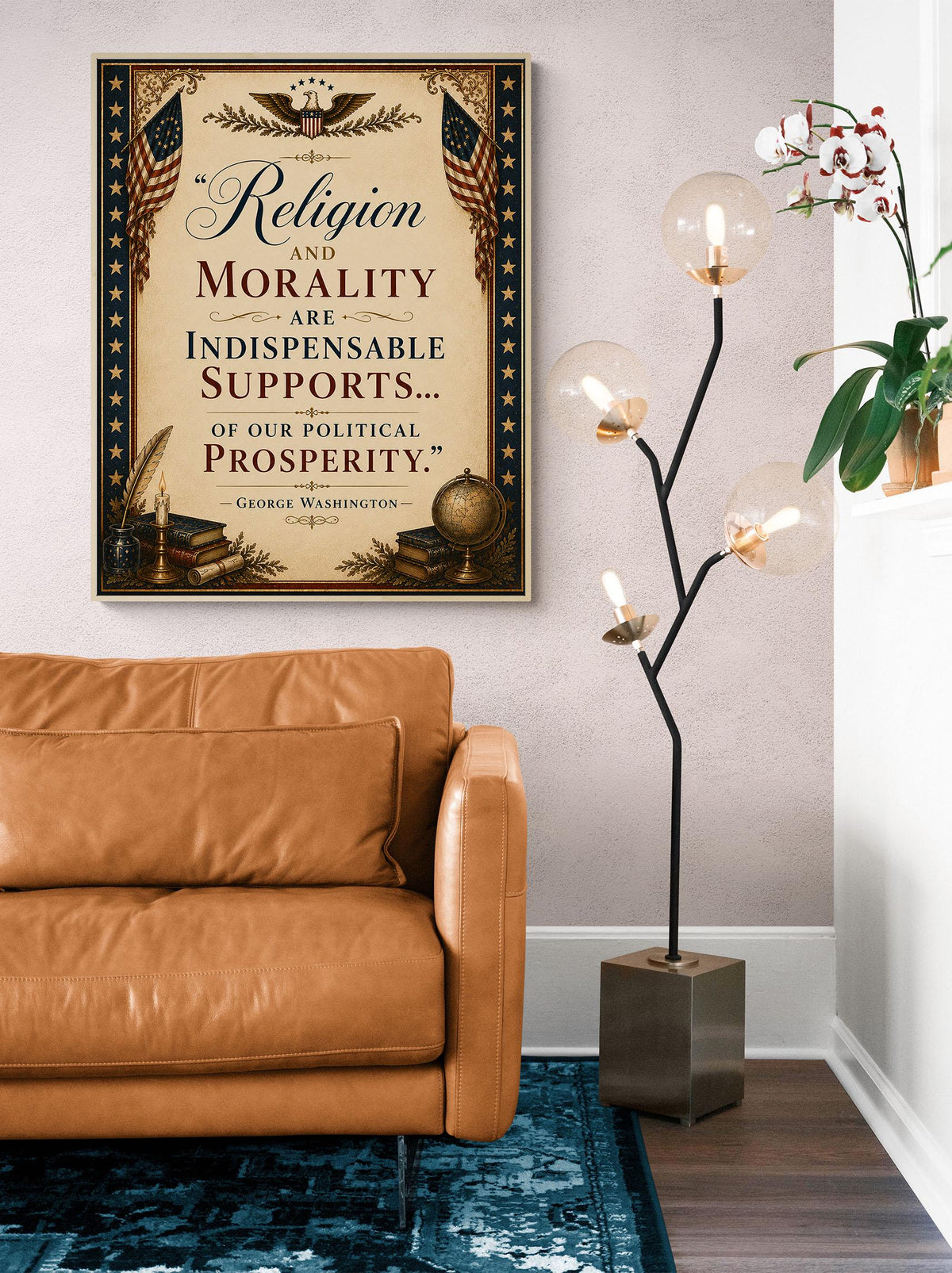 Religion And Morality Art Print | George Washington Quote | American History | USA Home Decor