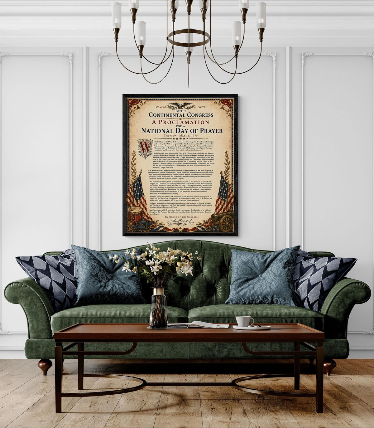 National Day of Prayer Art Print | 1775 Congress Quote | American History | USA Home Decor