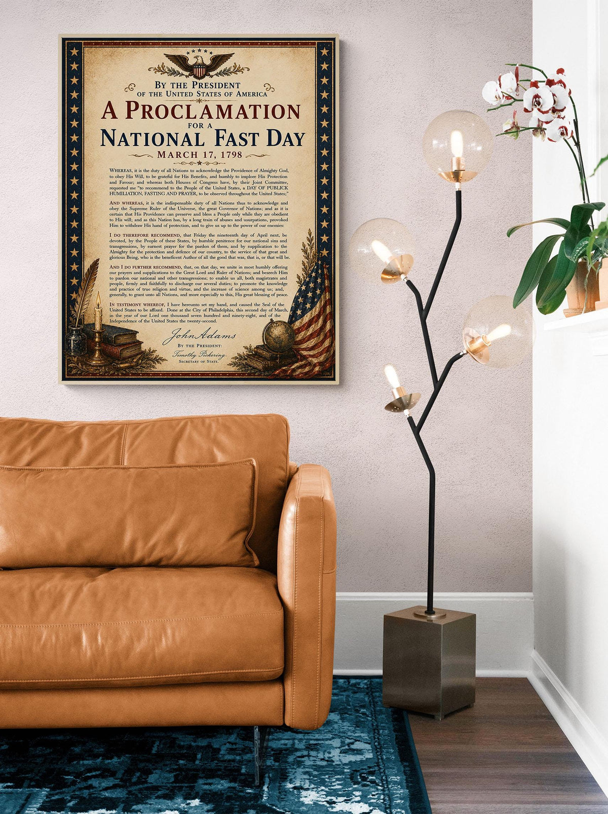 National Fast Day Art Print | 1798 John Adams Quote | American History | USA Home Decor