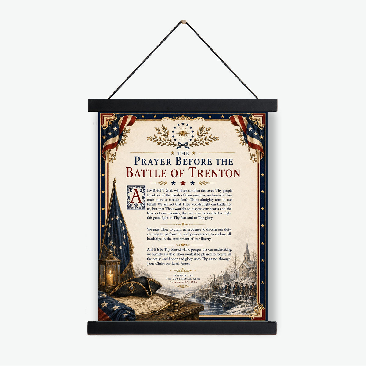 Battle of Trenton Prayer Art Print | American History | USA Home Decor