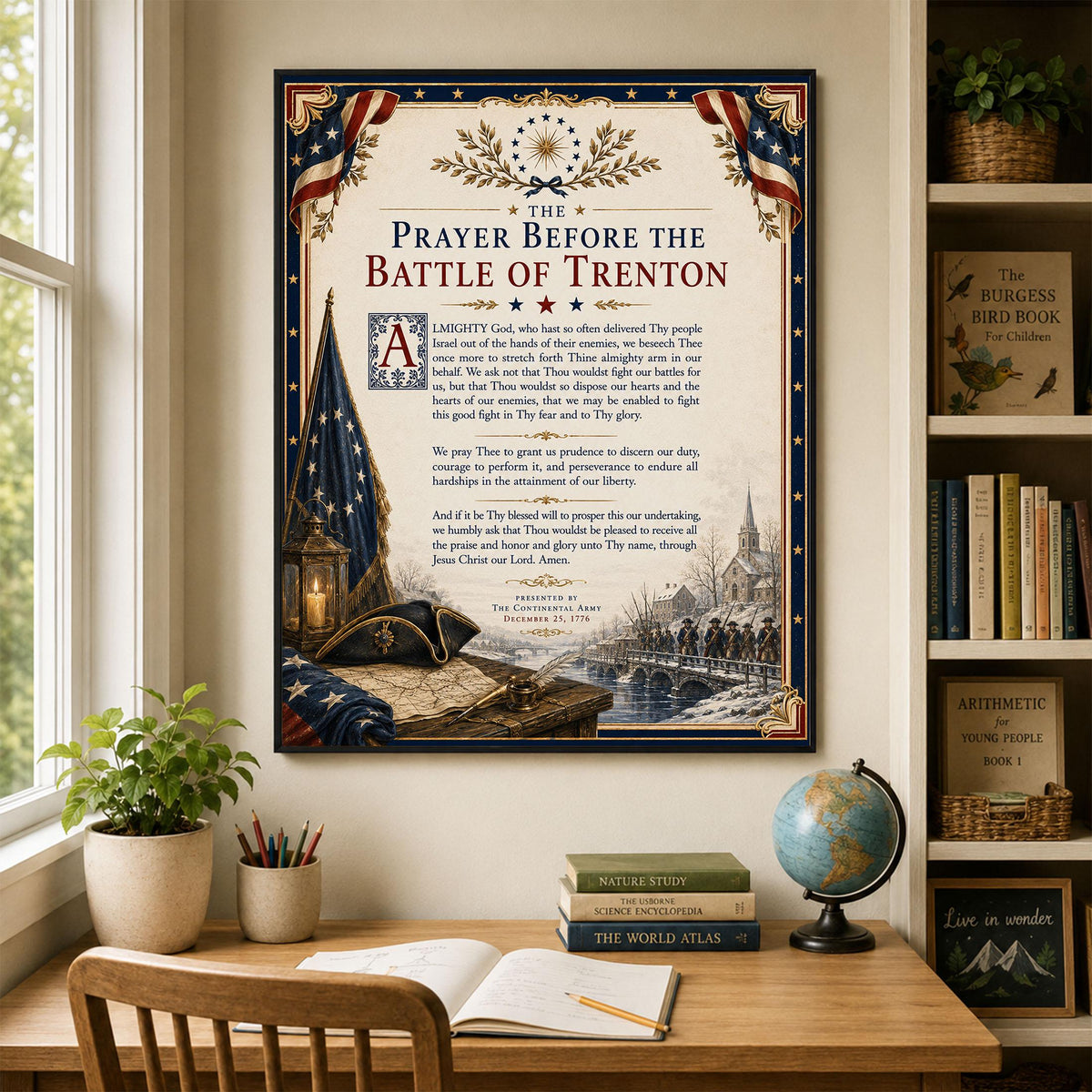 Battle of Trenton Prayer Art Print | American History | USA Home Decor