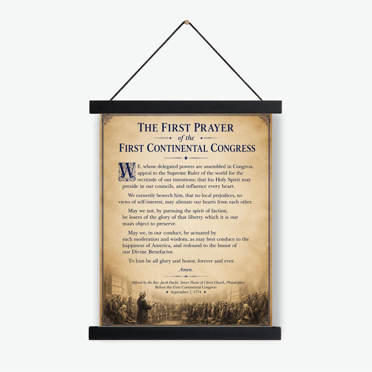 First Prayer of the Continental Congress Art Print | American History | USA Home Decor