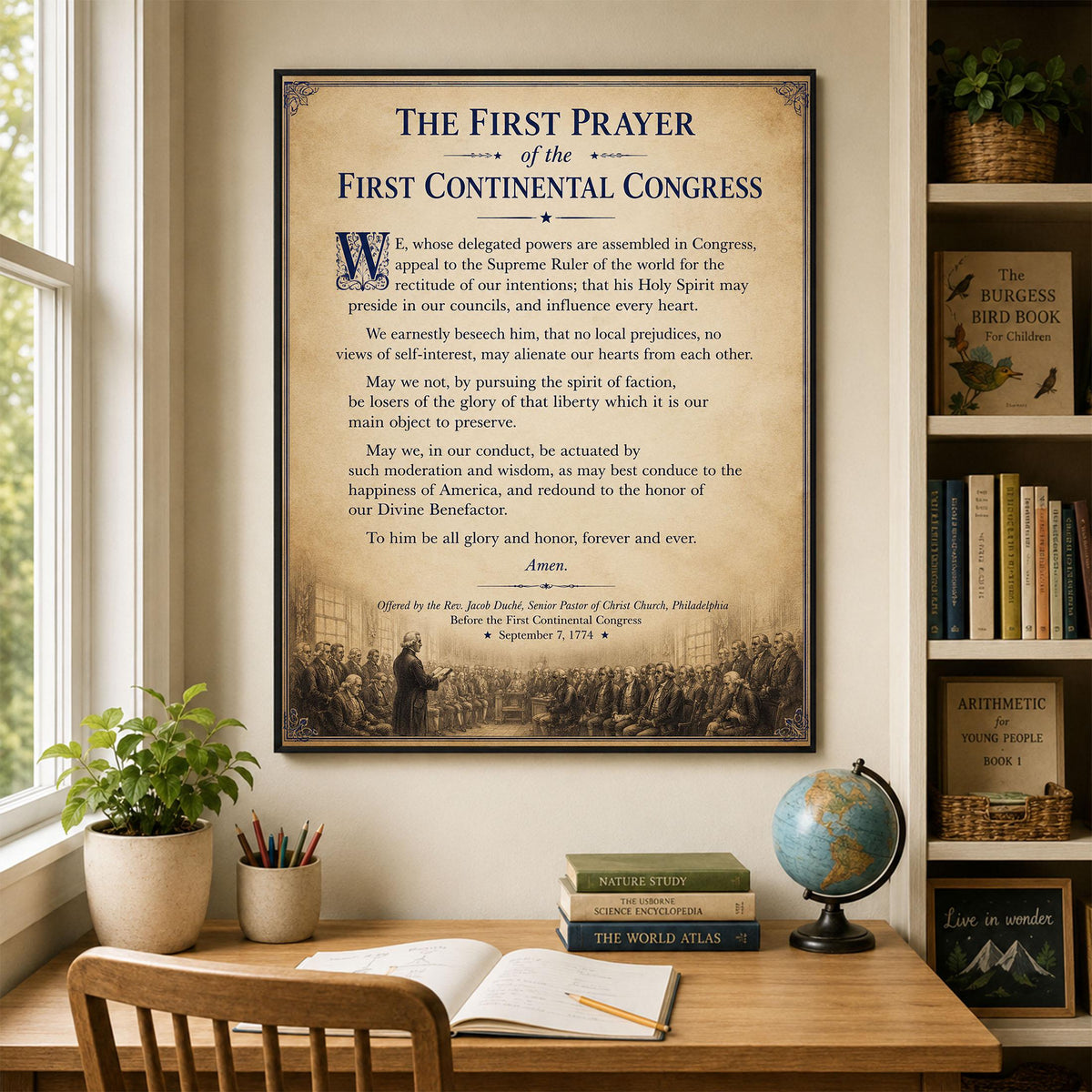 First Prayer of the Continental Congress Art Print | American History | USA Home Decor