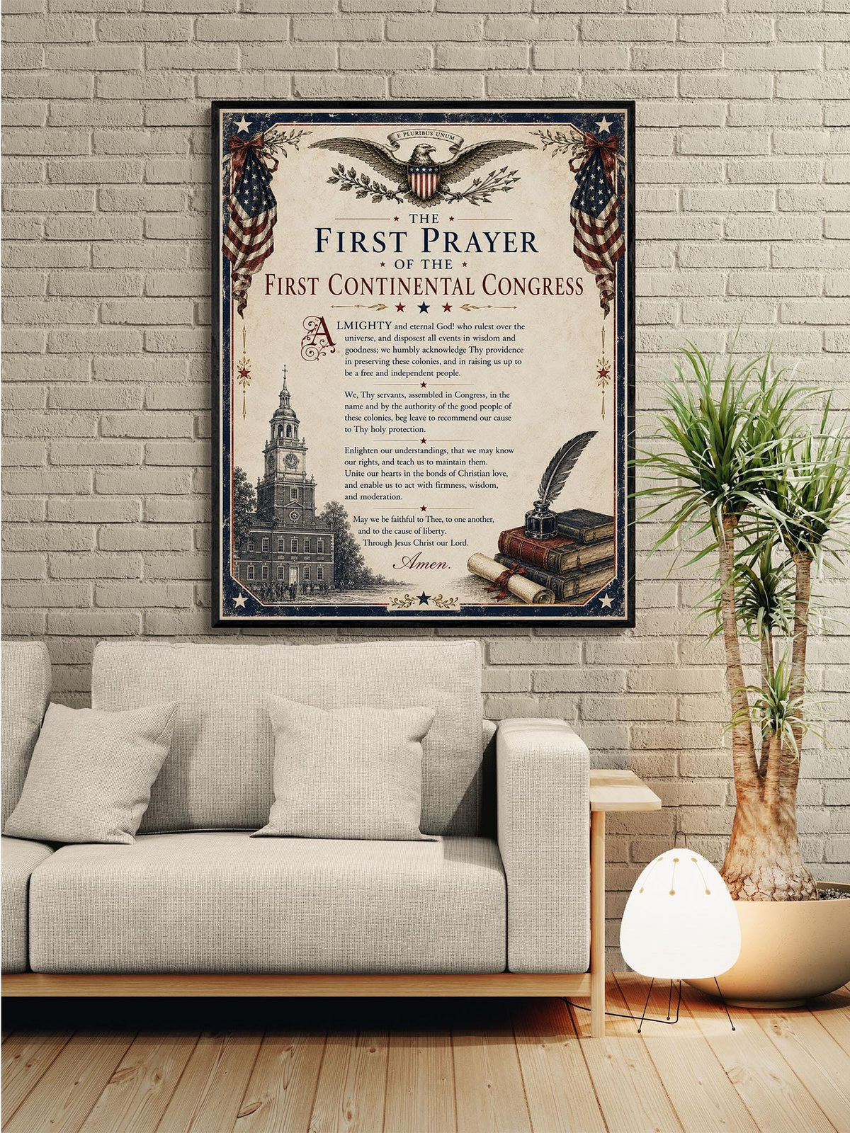 First Continental Congress Prayer Art Print | American History | USA Home Decor