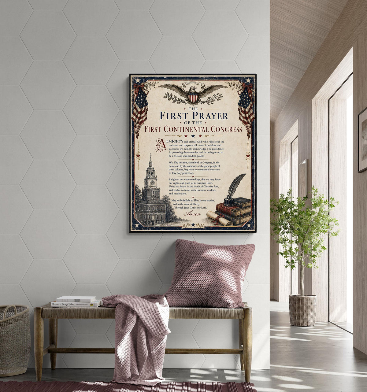 First Continental Congress Prayer Art Print | American History | USA Home Decor