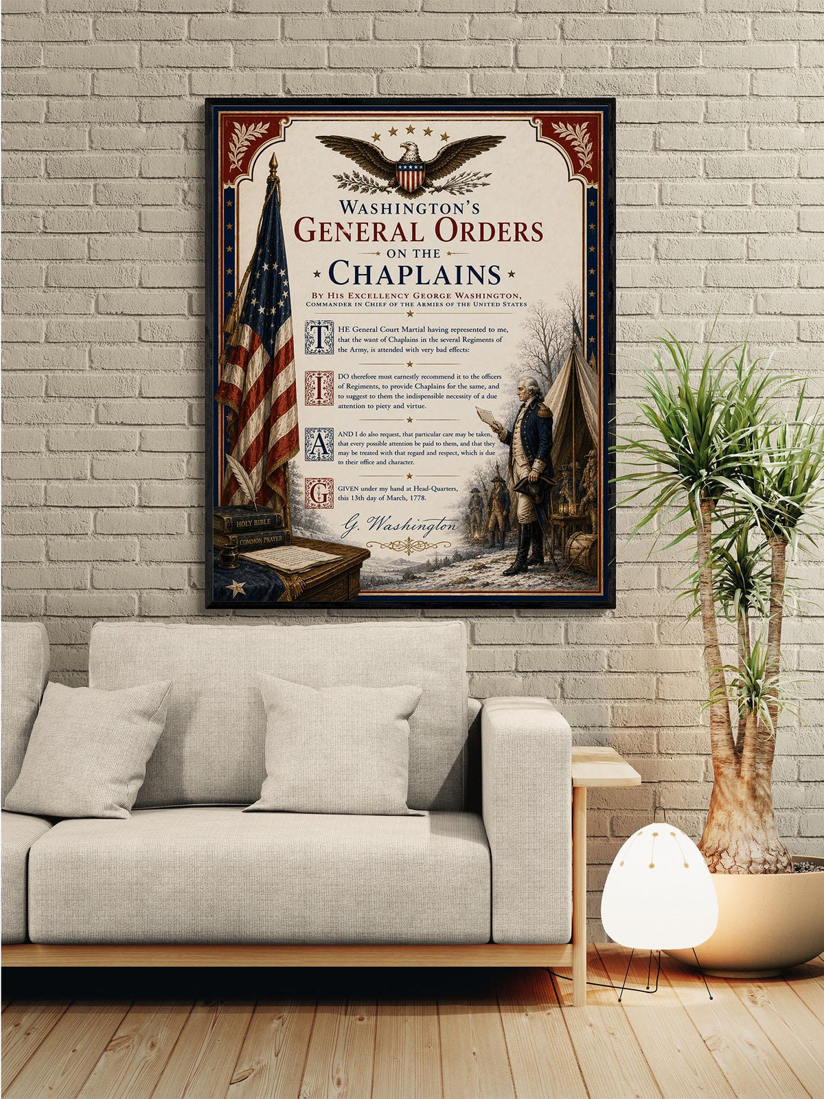 General Orders On The Chaplains Art Print | 1778 George Washington | USA Home Decor