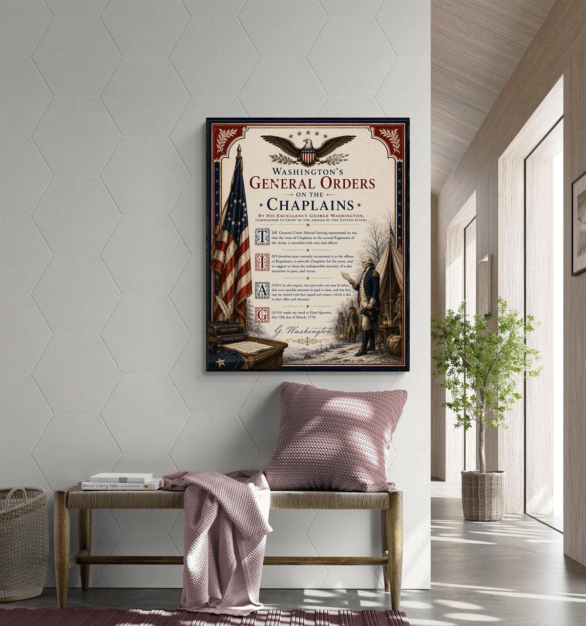 General Orders On The Chaplains Art Print | 1778 George Washington | USA Home Decor