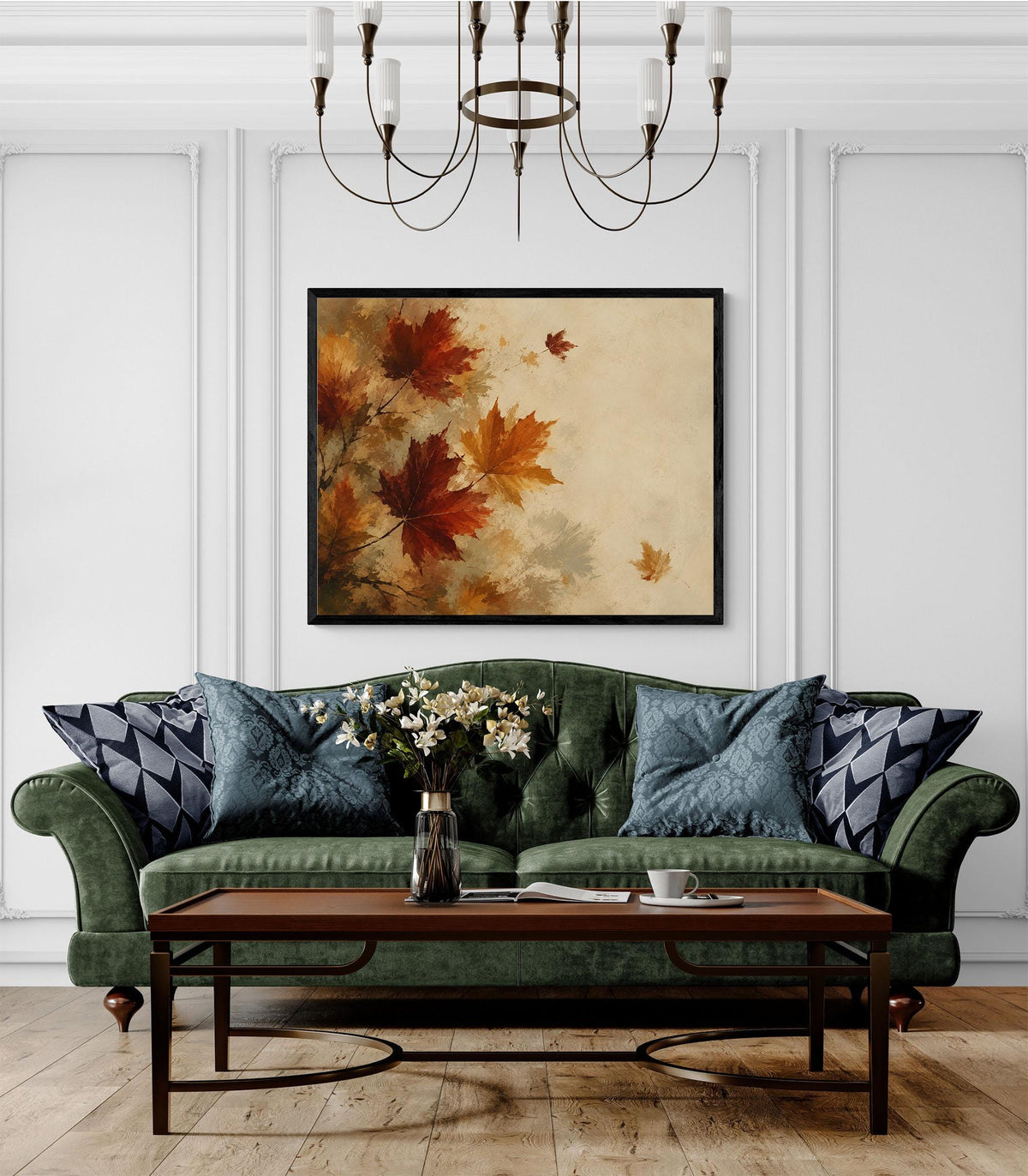 Autumn Leaves Art Print | Fall Maple Leaf | Rustic Neutral | Thanksgiving Home Decor