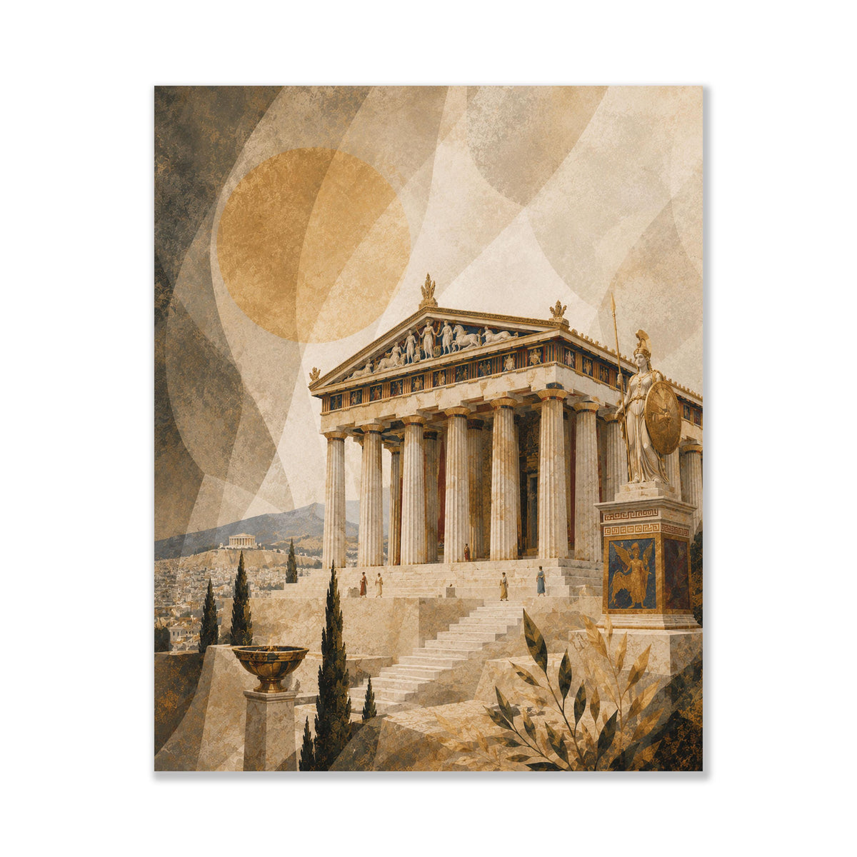 Ancient Greece Parthenon Art Print | Greek Temple | Classical Athens | Gods and Goddess | Room | Home Decor Poster