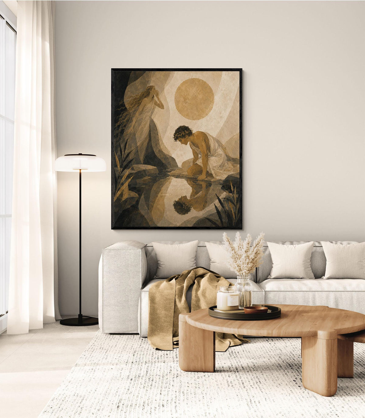 Narcissus And Echo Art Print | Greek Mythology | Gods and Goddess | Home Decor
