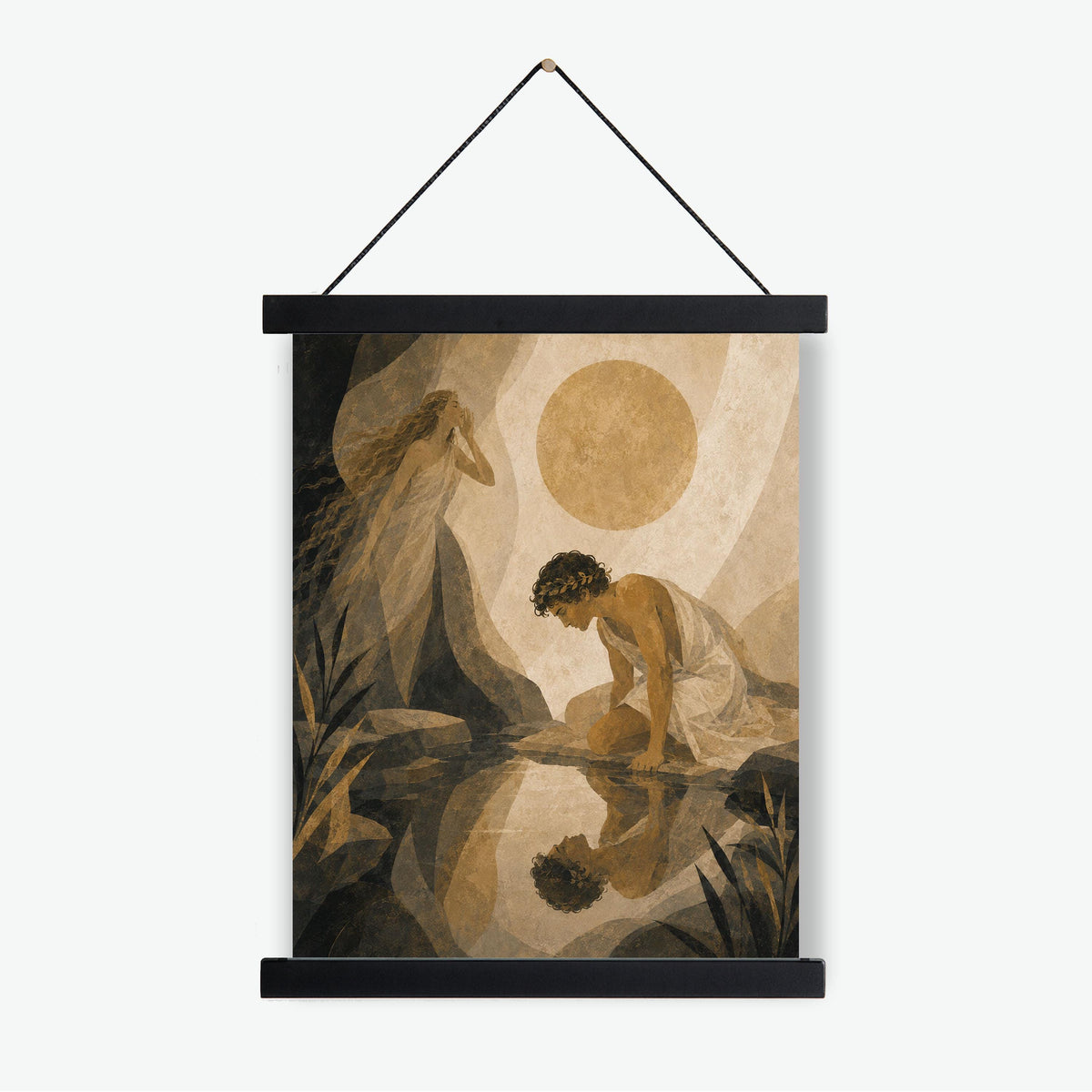 Narcissus And Echo Art Print | Greek Mythology | Gods and Goddess | Home Decor