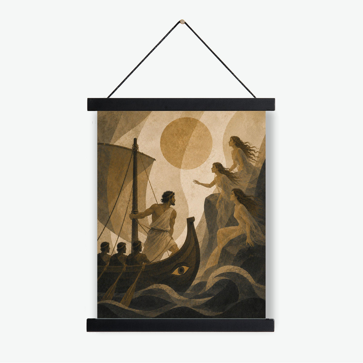 Odysseus And The Sirens Art Print | Greek Mythology | Odyssey Gods and Goddess | Home Decor