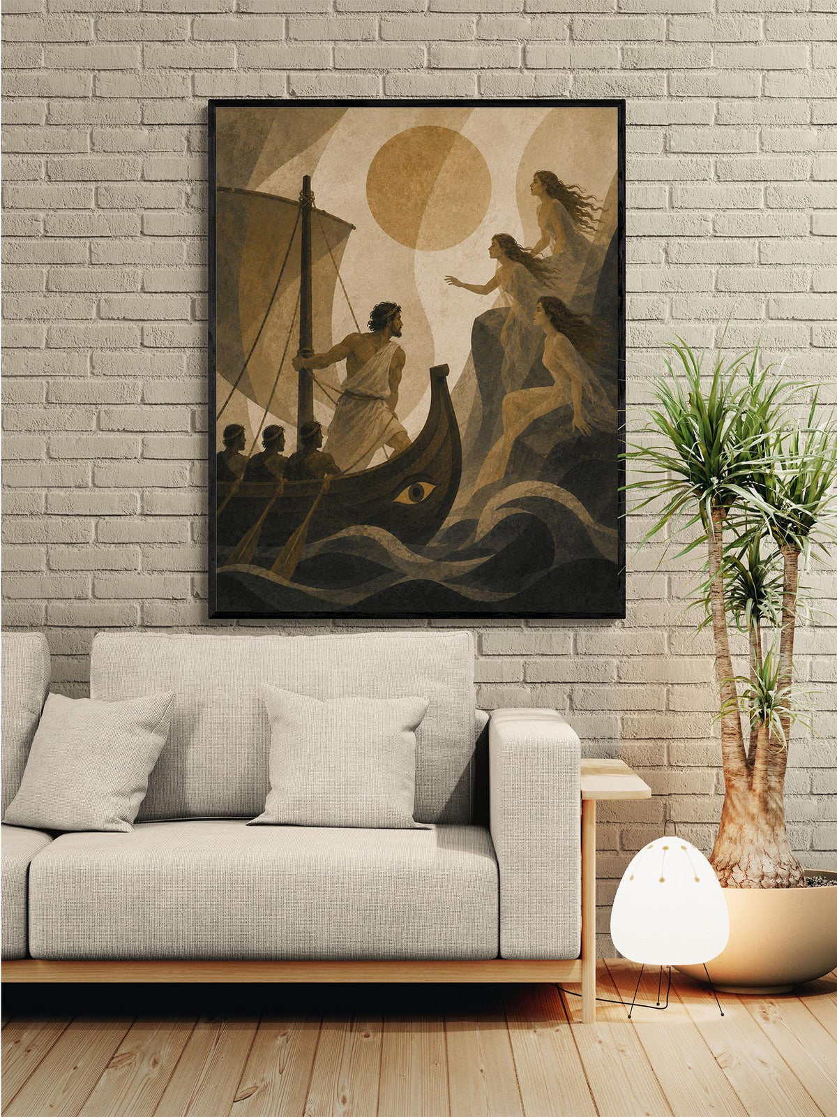 Odysseus And The Sirens Art Print | Greek Mythology | Odyssey Gods and Goddess | Home Decor