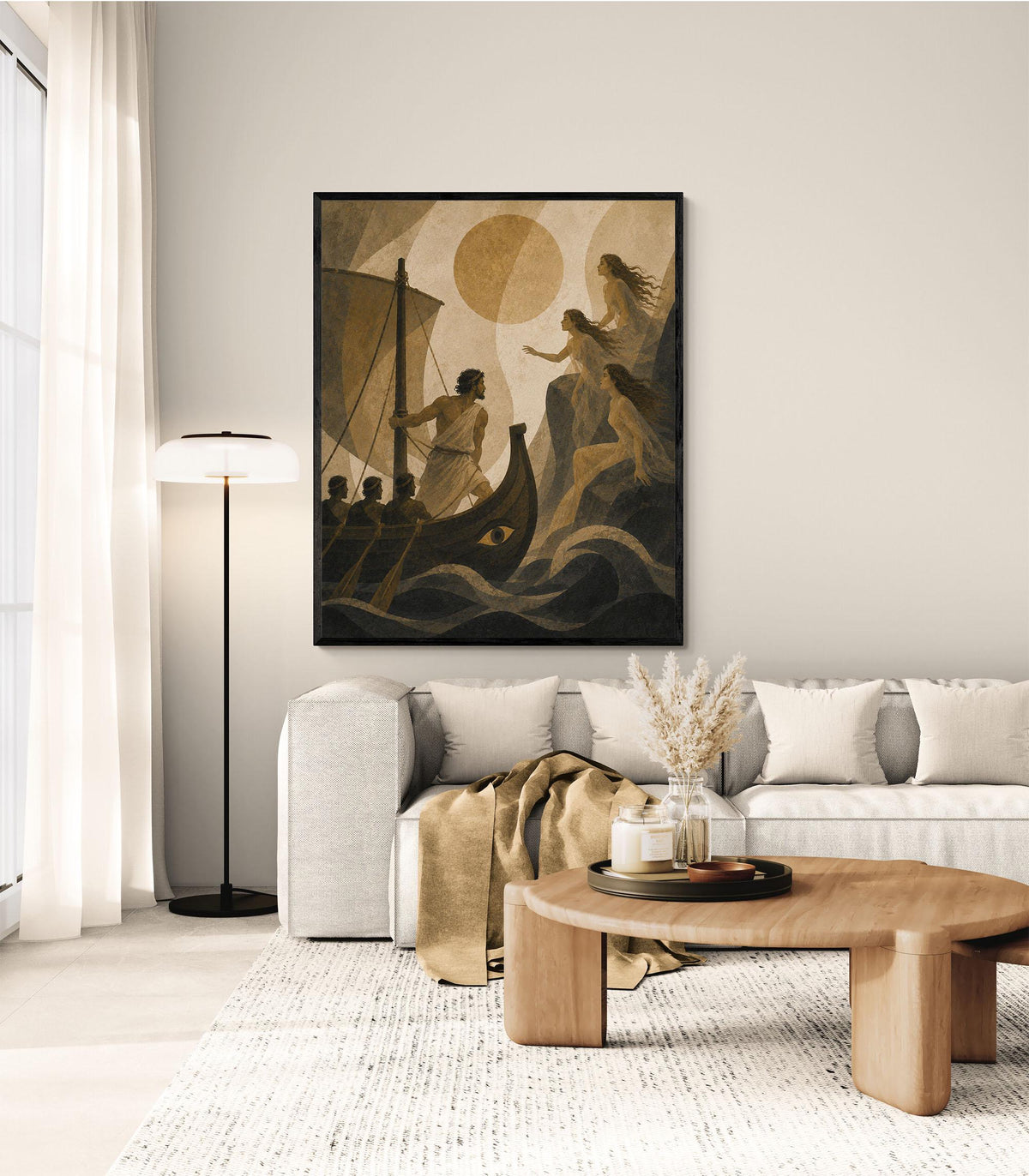 Odysseus And The Sirens Art Print | Greek Mythology | Odyssey Gods and Goddess | Home Decor
