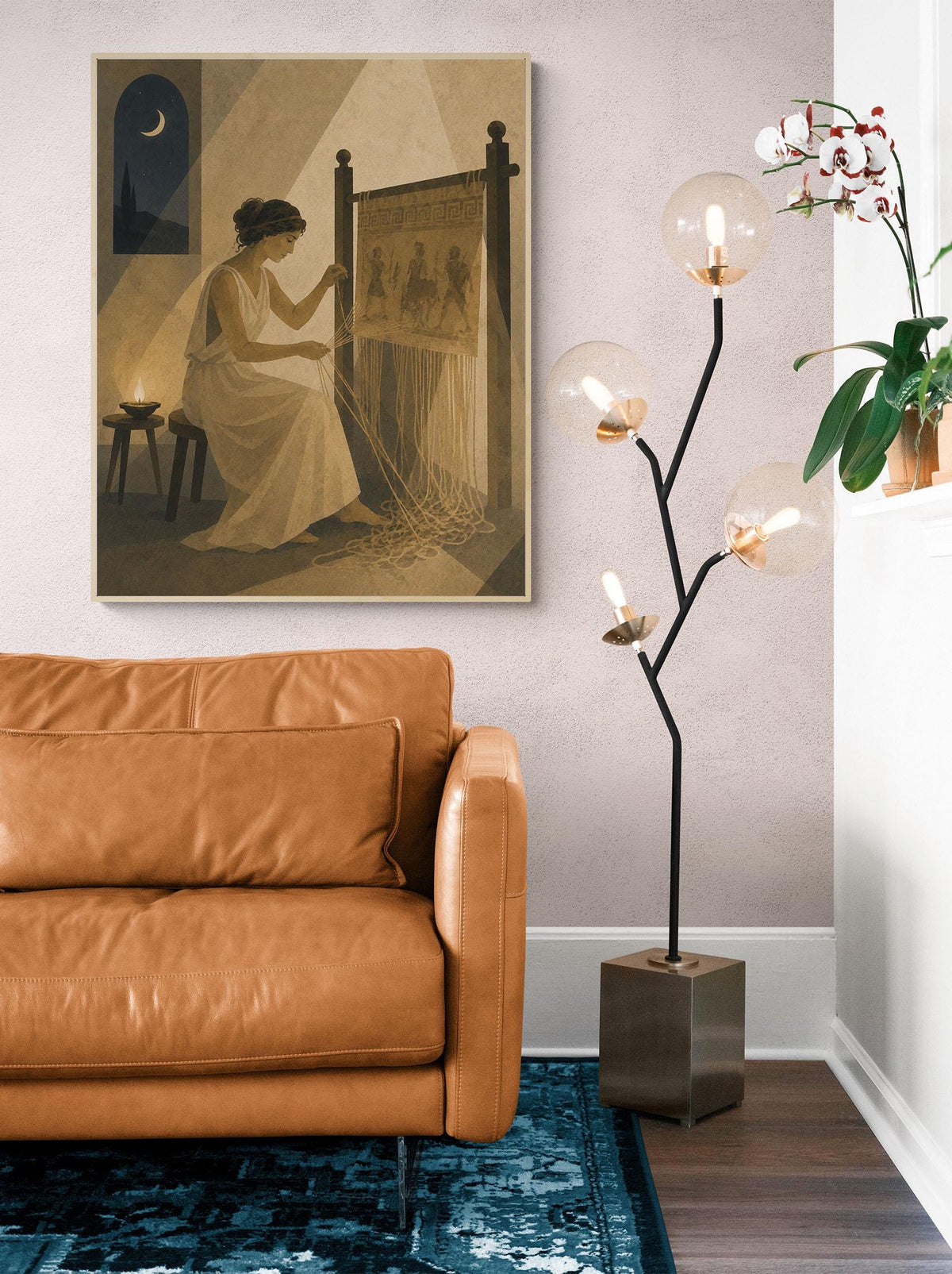 Penelope Unraveling Her Tapestry Art Print | Greek Mythology | Odyssey Gods and Goddess | Home Decor