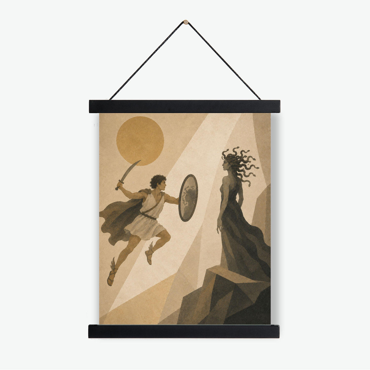 Perseus Fighting Medusa Art Print | Greek Mythology | Gods and Goddess | Home Decor