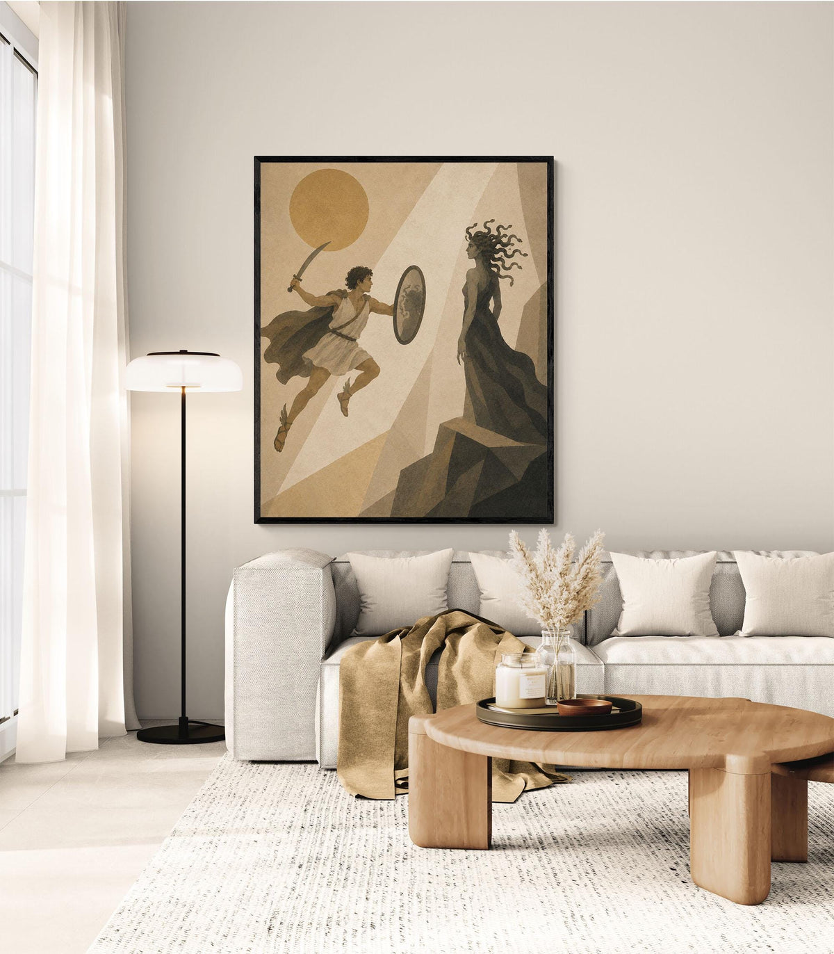 Perseus Fighting Medusa Art Print | Greek Mythology | Gods and Goddess | Home Decor