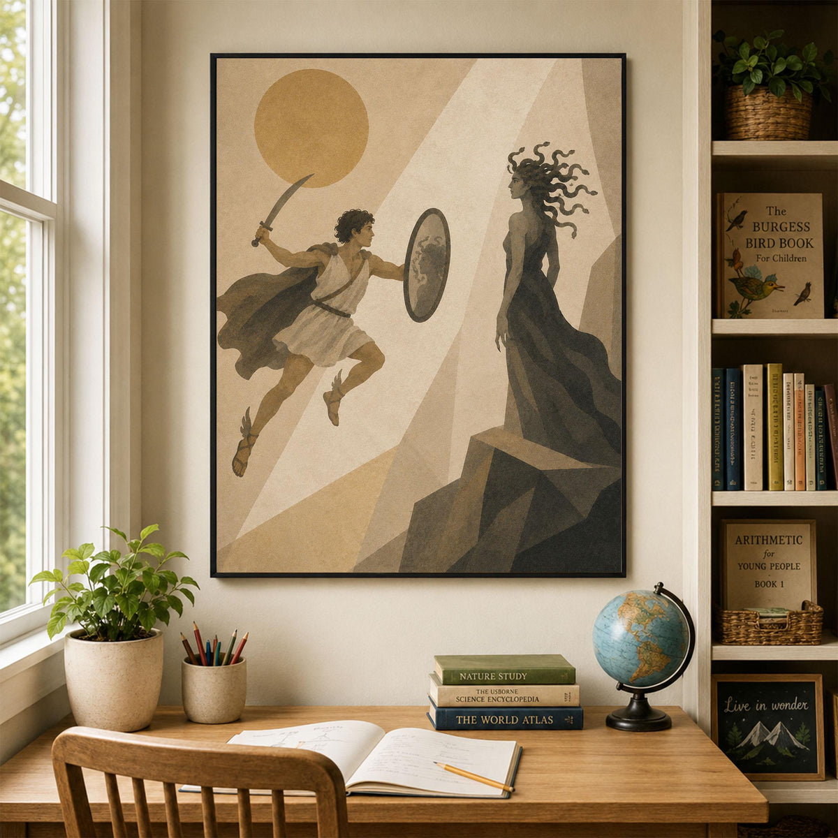 Perseus Fighting Medusa Art Print | Greek Mythology | Gods and Goddess | Home Decor