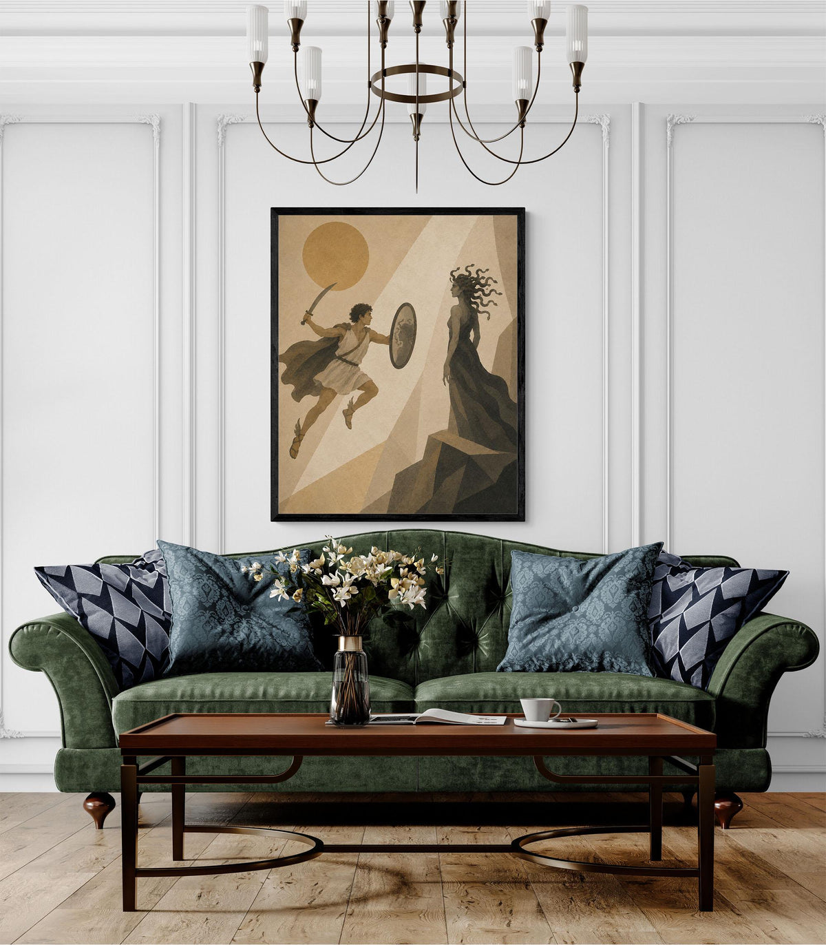 Perseus Fighting Medusa Art Print | Greek Mythology | Gods and Goddess | Home Decor