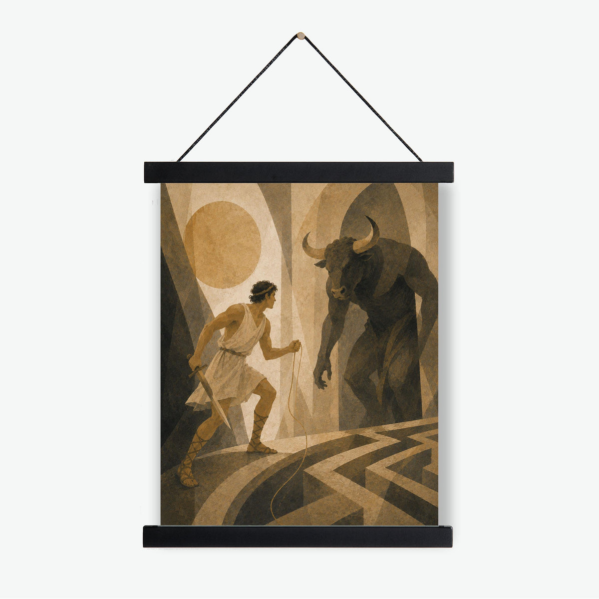 Theseus And The Minotaur Art Print | Greek Mythology | Gods and Goddess | Home Decor