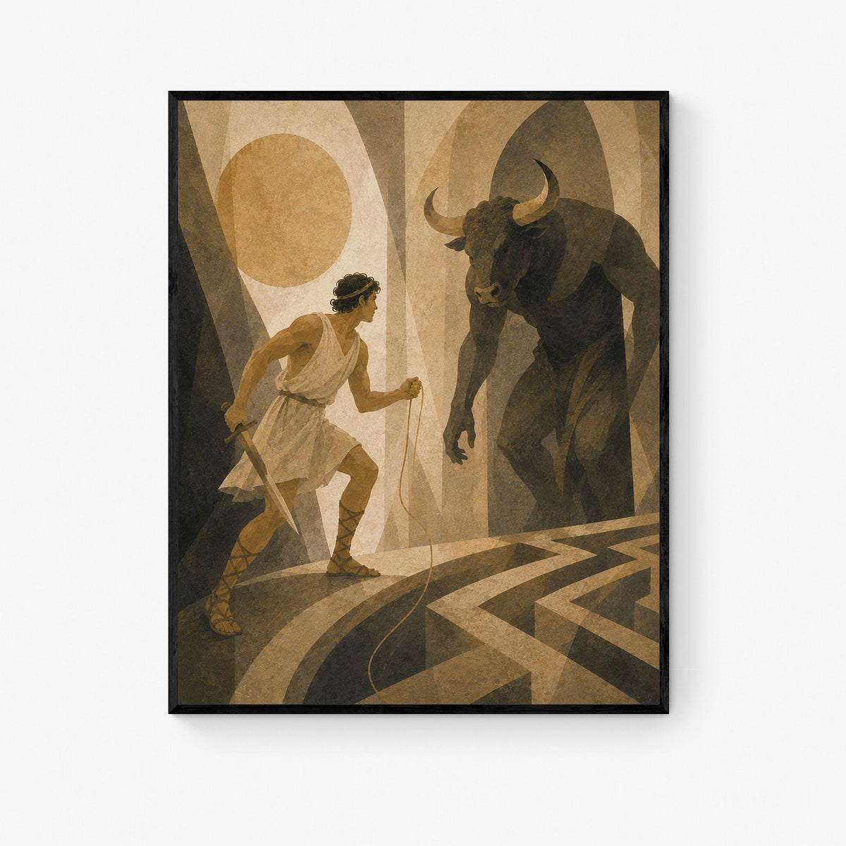 Theseus And The Minotaur Art Print | Greek Mythology | Gods and Goddess | Home Decor