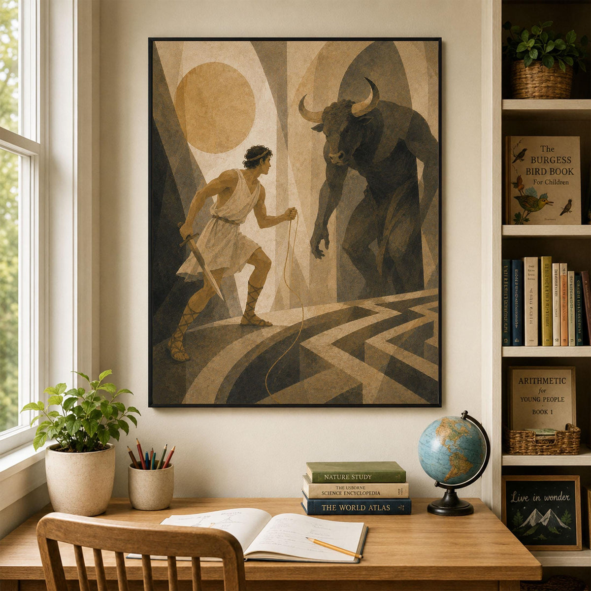 Theseus And The Minotaur Art Print | Greek Mythology | Gods and Goddess | Home Decor