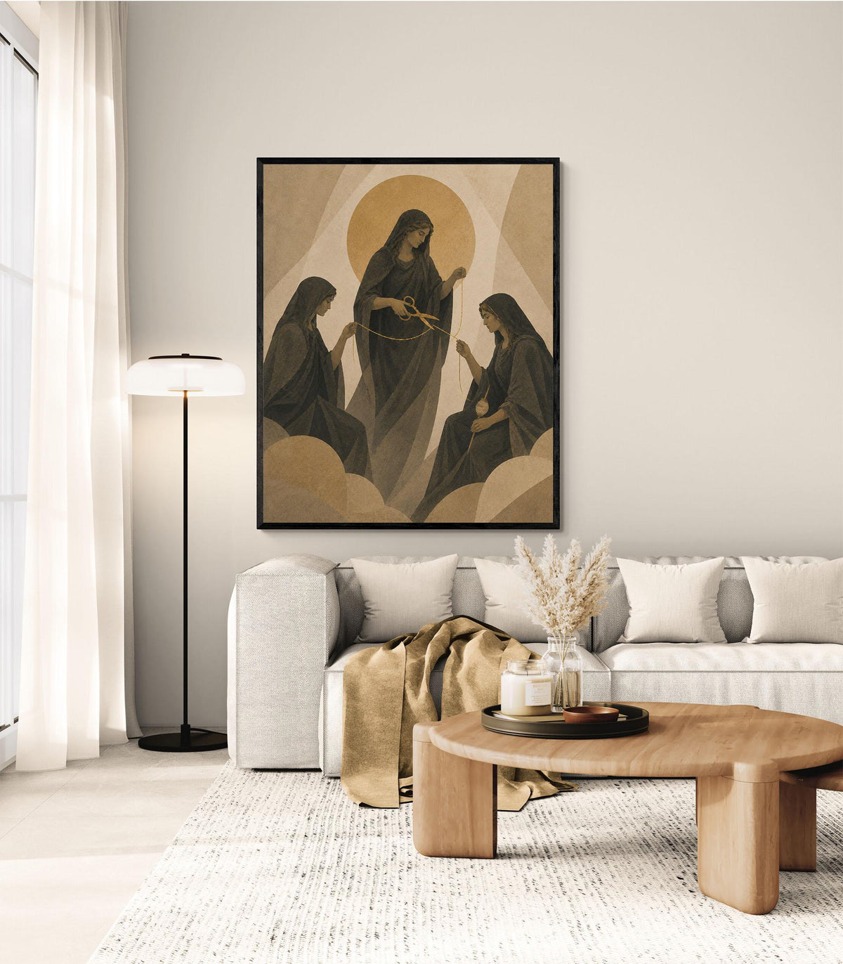 Three Fates And Thread Of Life Art Print | Greek Mythology | Gods and Goddess | Home Decor