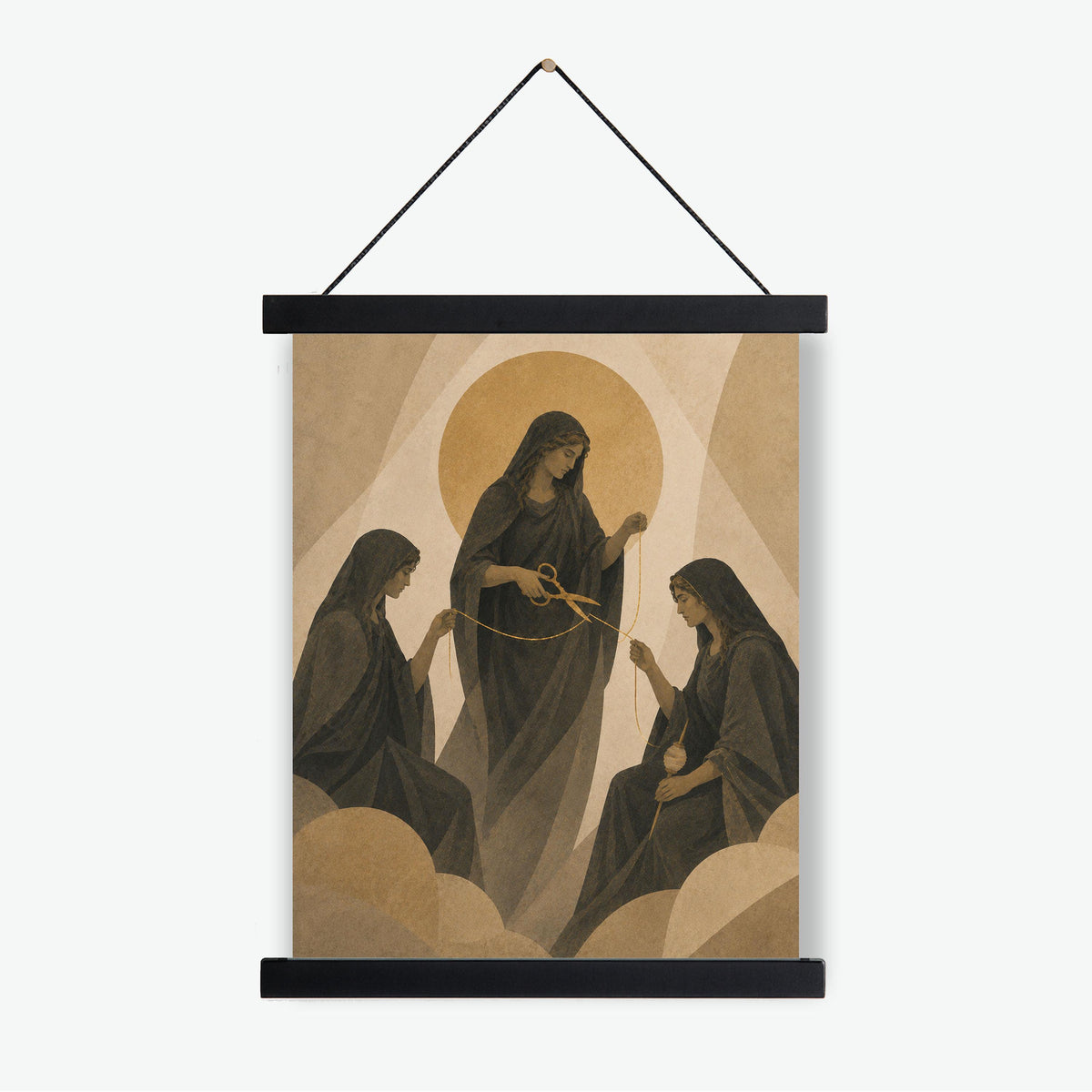 Three Fates And Thread Of Life Art Print | Greek Mythology | Gods and Goddess | Home Decor